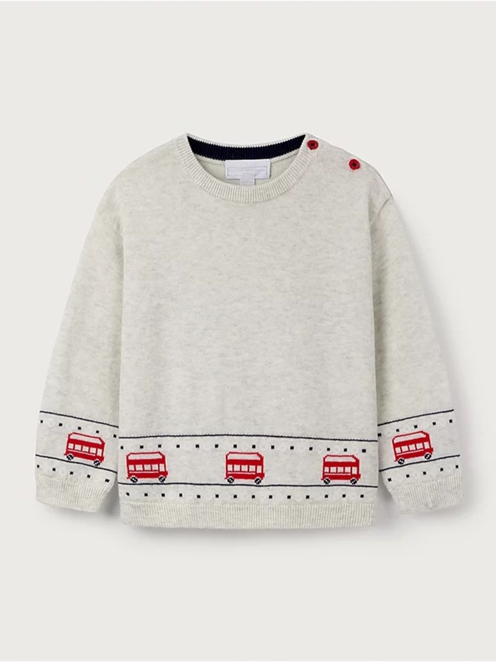 The Little White Company Organic Cotton London Bus Sweater BNWT 0-3M